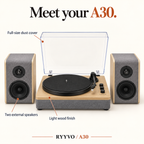 Ryyvo A30 Turntable with Speakers and 78 rpm