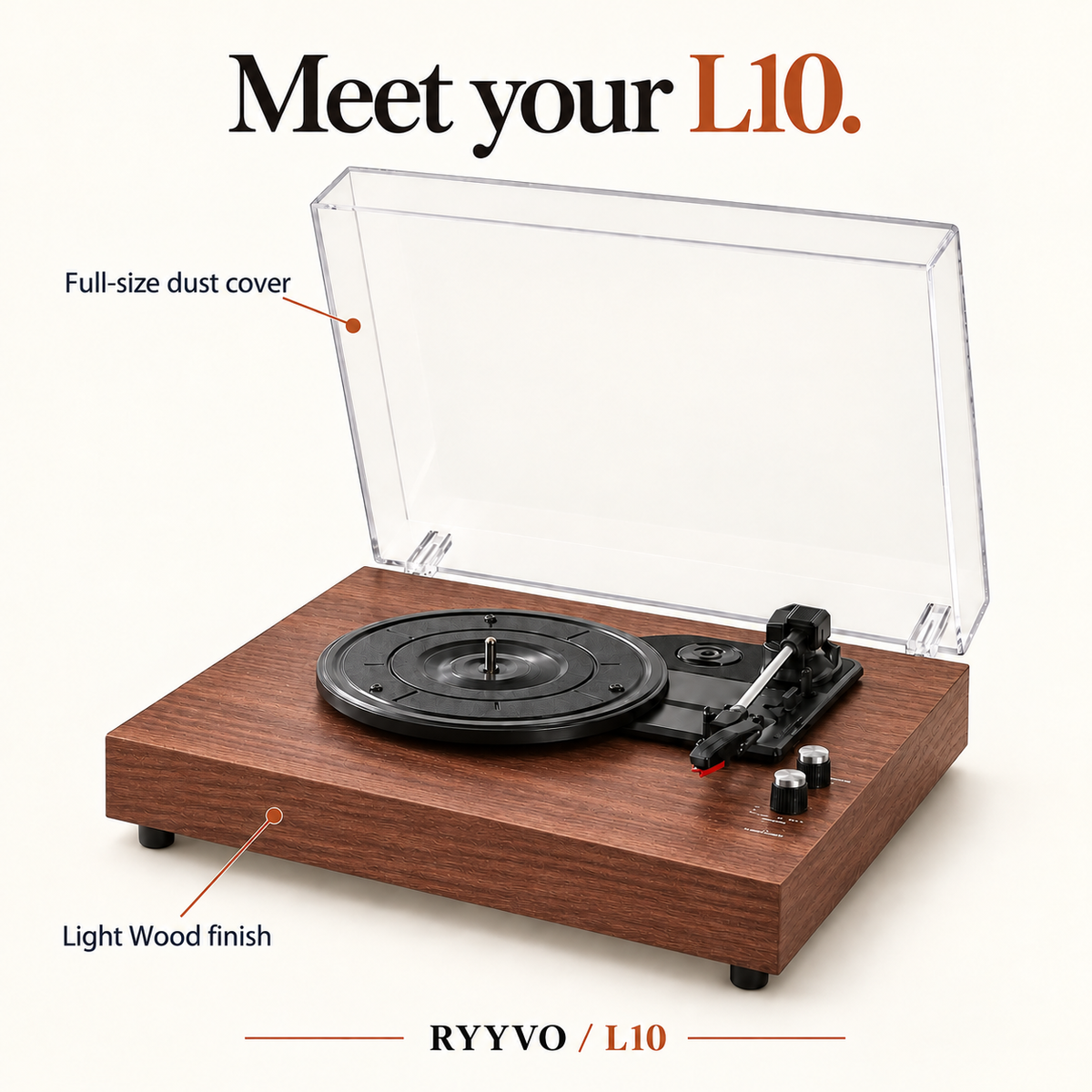 Ryyvo L10 Turntable in Three Finishes