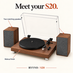 Ryyvo S20 Turntable with Speakers