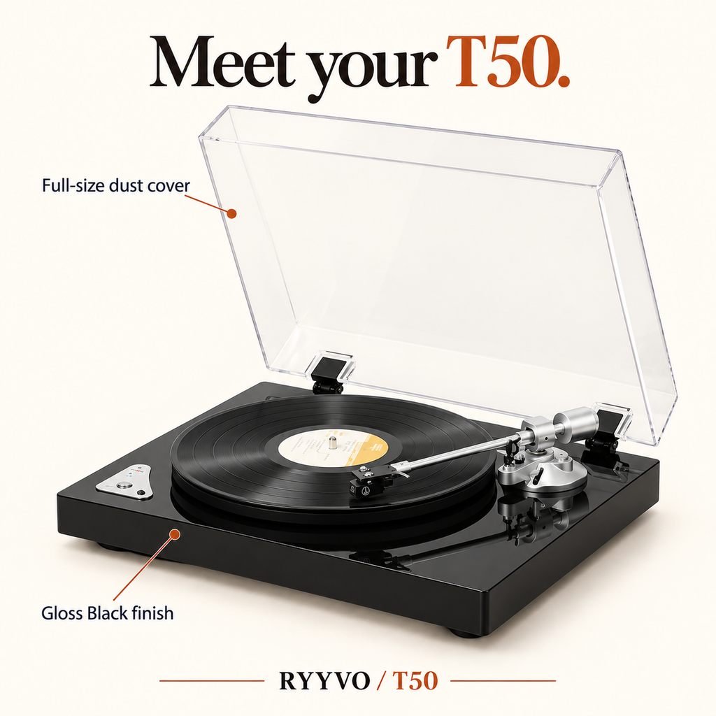 Ryyvo T50 Turntable in Black or White