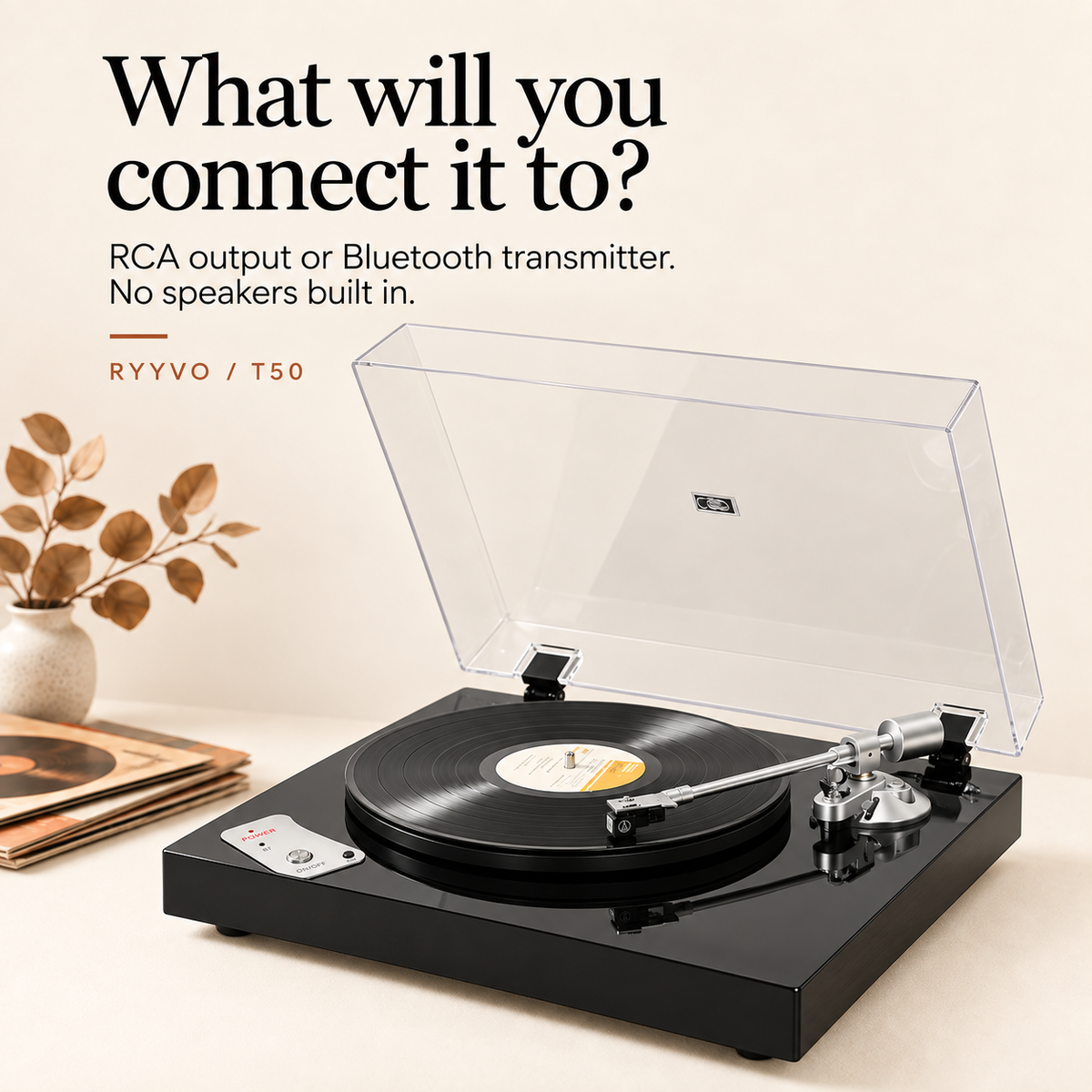 Ryyvo T50 Turntable in Black or White