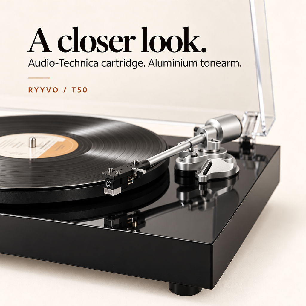 Ryyvo T50 Turntable in Black or White