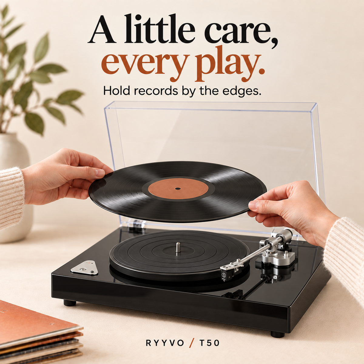 Ryyvo T50 Turntable in Black or White