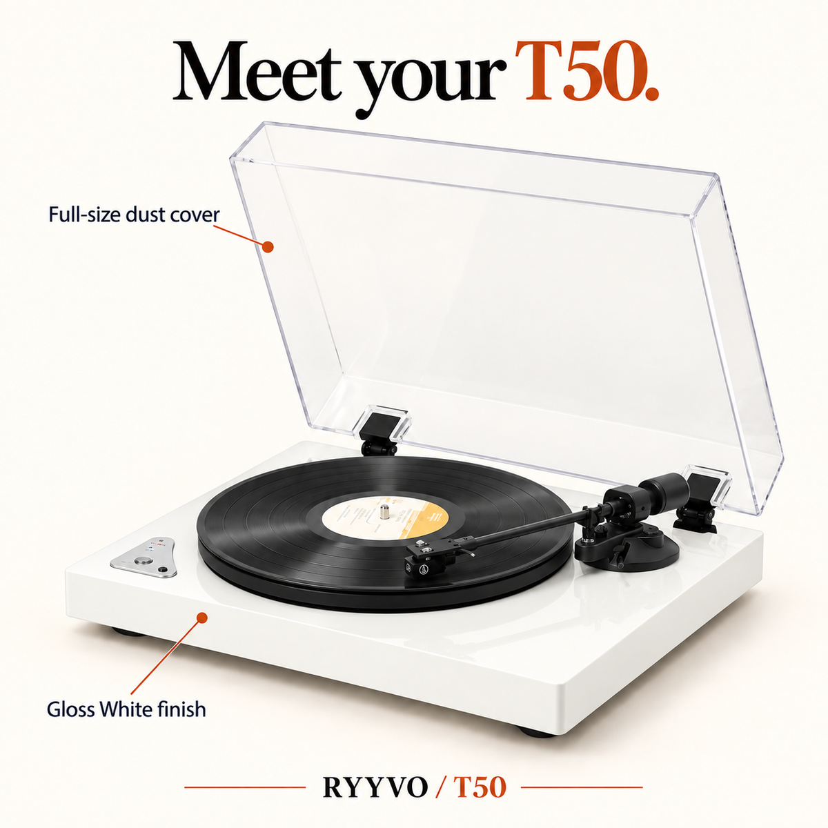 Ryyvo T50 Turntable in Black or White