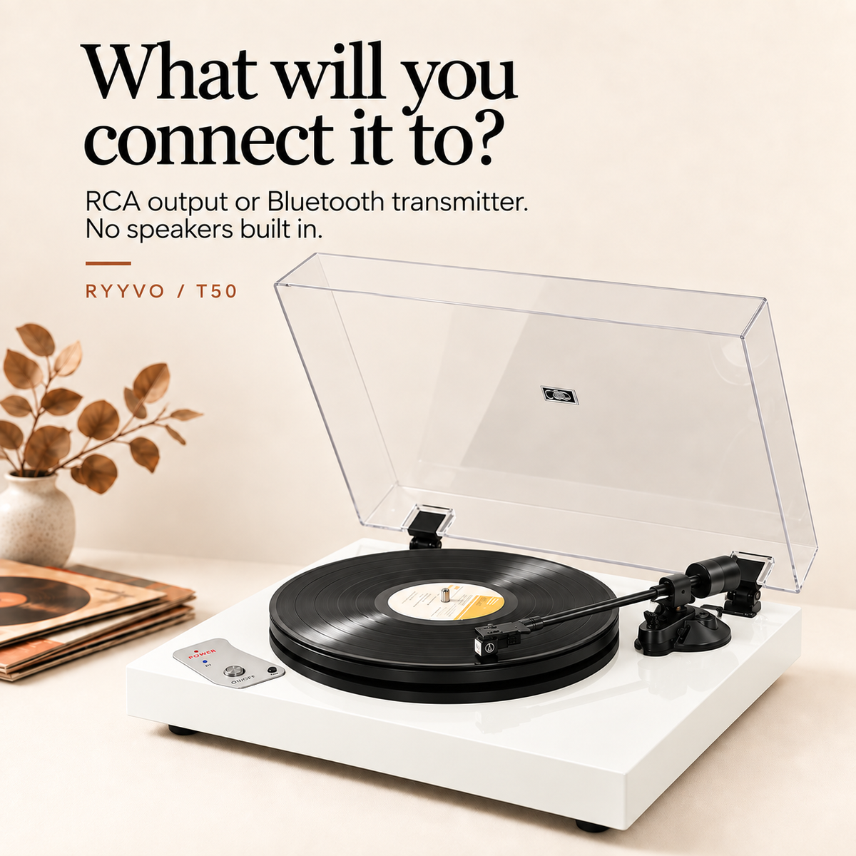 Ryyvo T50 Turntable in Black or White